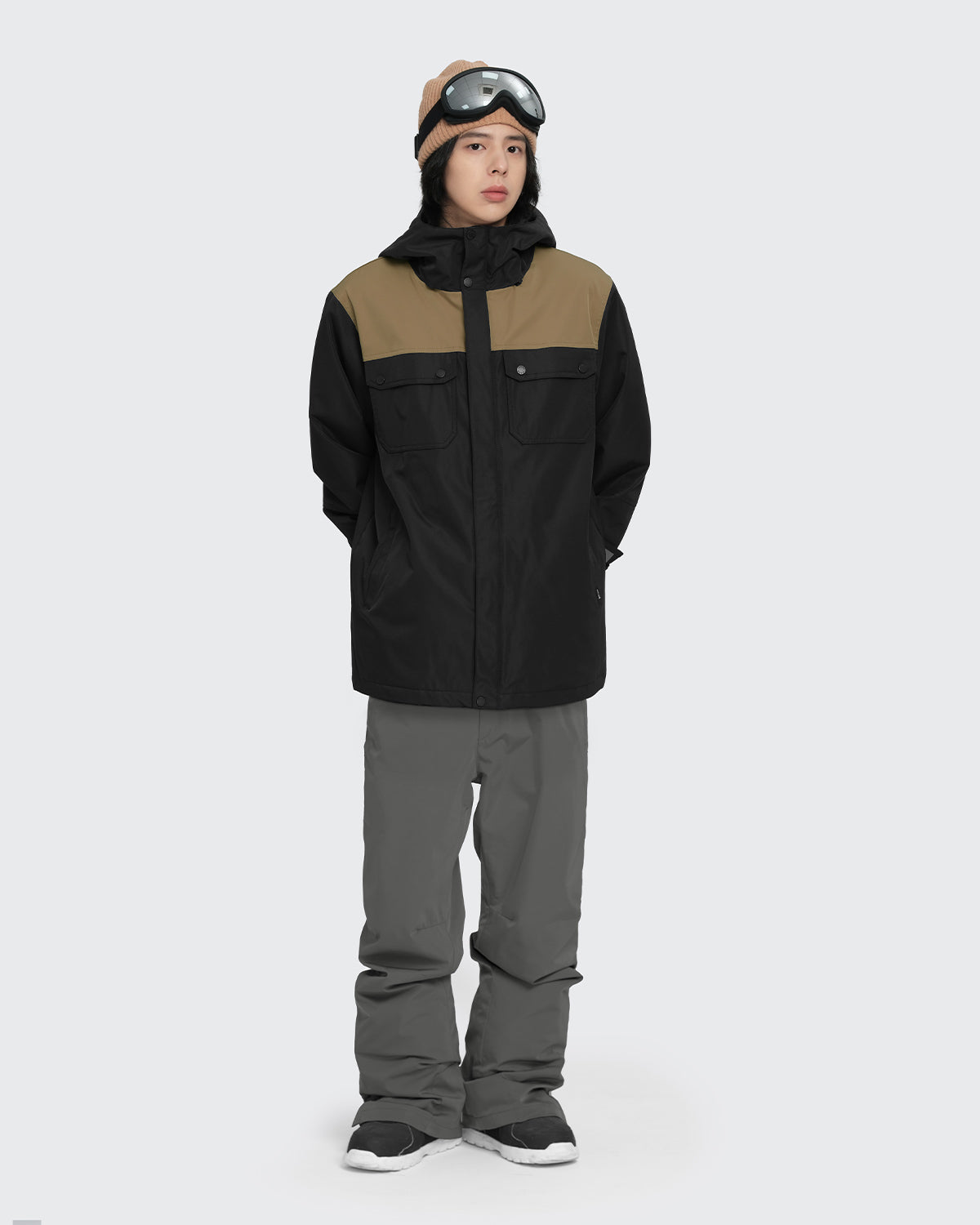 #カラー_black×mochabeige/gray