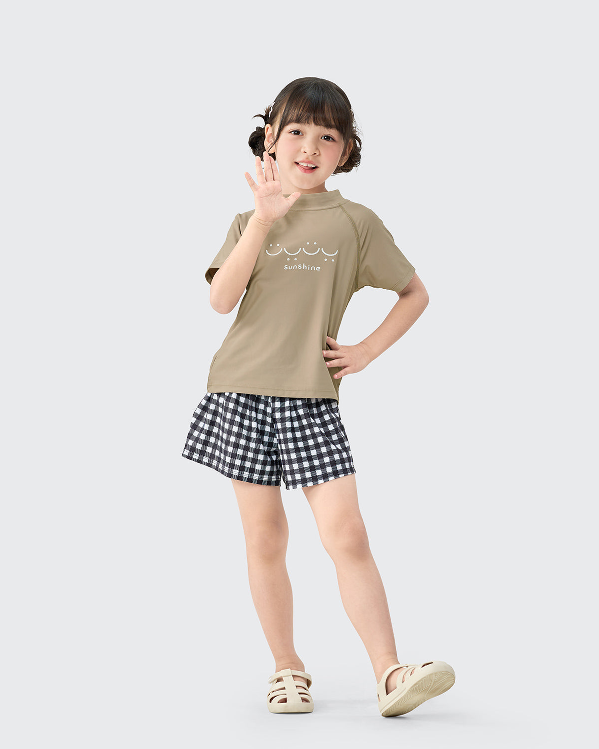 #カラー_グレージュ/チェック柄