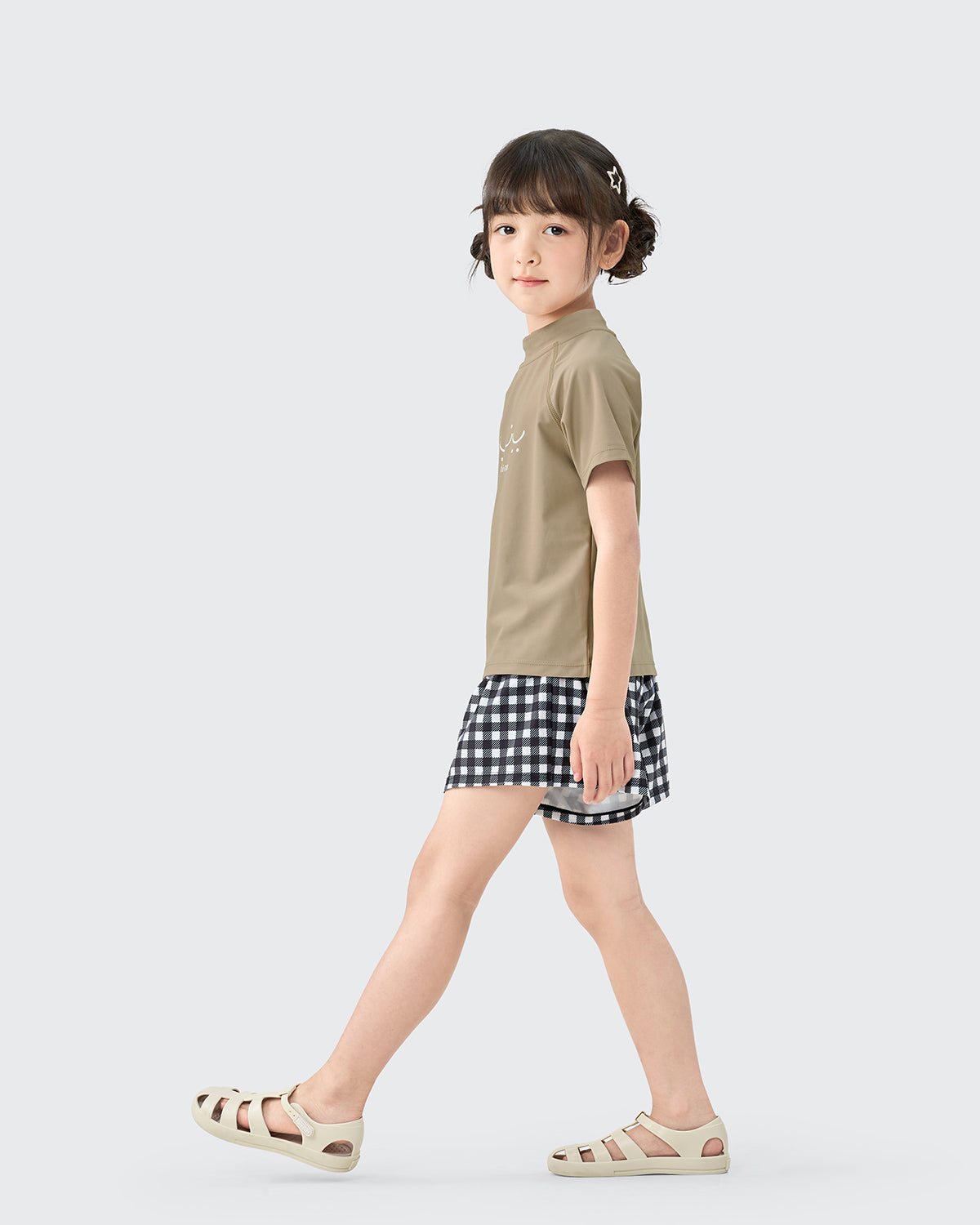 #カラー_グレージュ/チェック柄