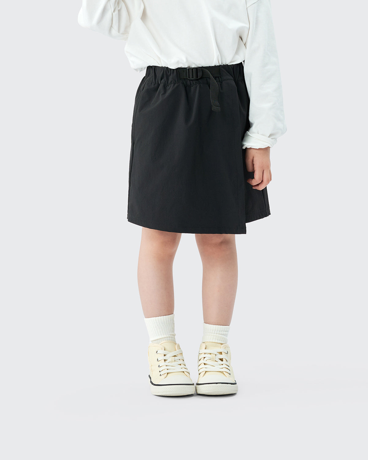 キュロットスカート スカートパンツ ベルト付き 撥水 ストレッチ 軽量